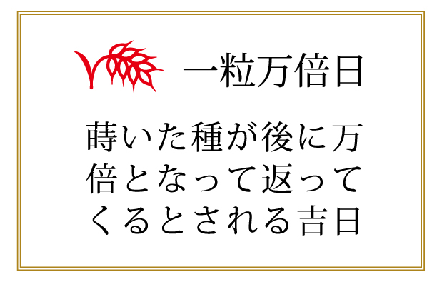 一粒万倍ニ日